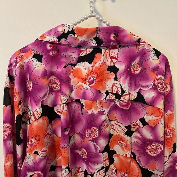 Allison Morgan woman 3X Button Up Top Floral Beach Summer Flowy Loose fairy plus - Picture 11 of 11